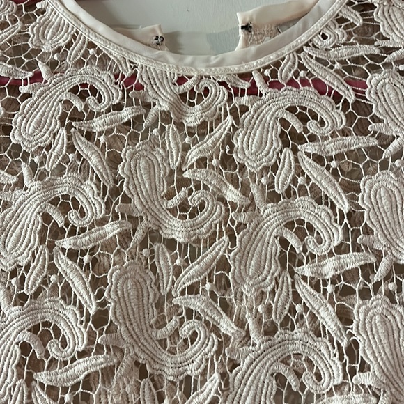 Ann Loft soft pink top- crochet top- size small - Picture 2 of 3